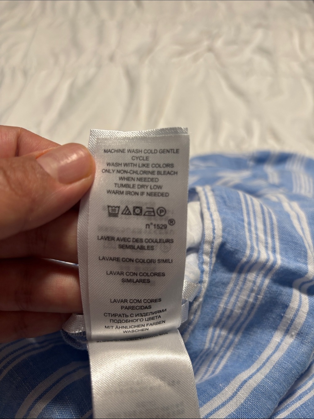 Lauren Ralph Lauren Light Blue and White 100 ‘/. Linen Striped Sundress - Picture 7 of 8